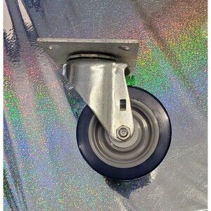 Unbranded Swivel Plate Caster Blue Gray Silver Polyurethane Wheel Steel Plate